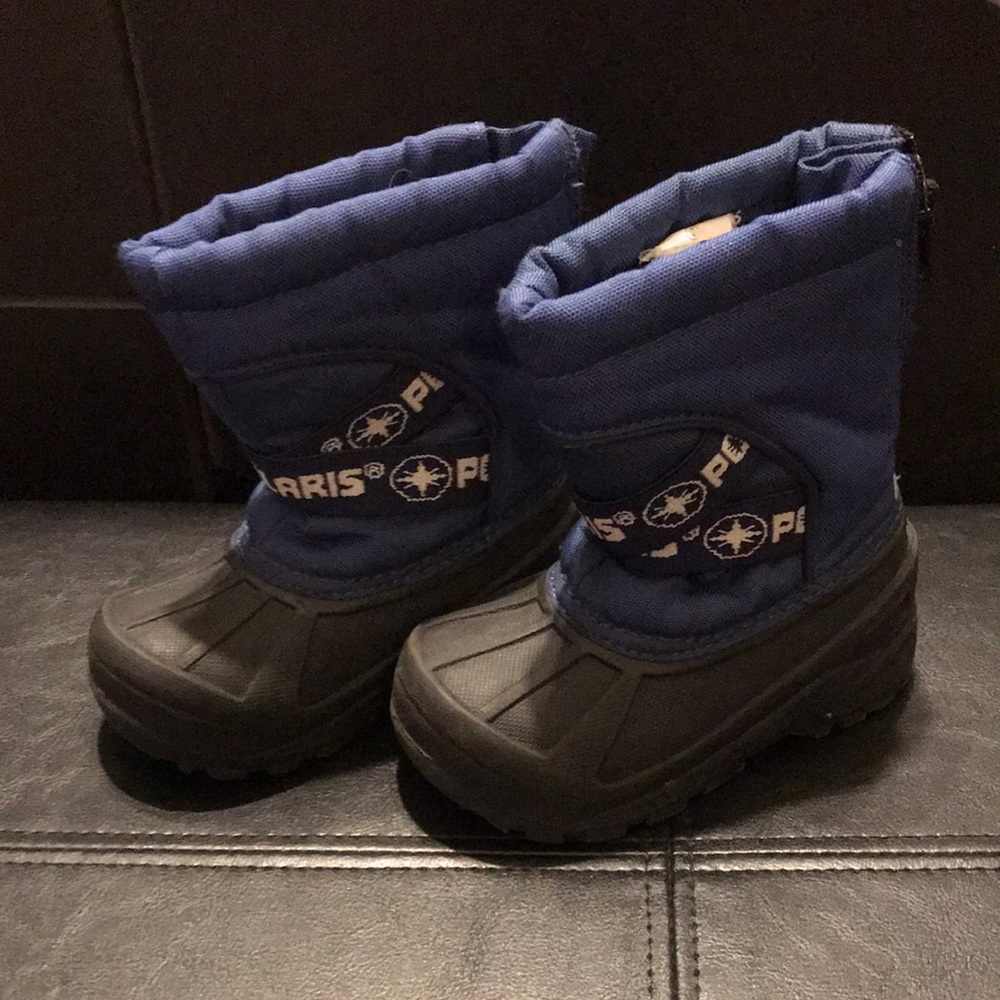 Polaris Blue and Black Rain/Snow Boots Size 6